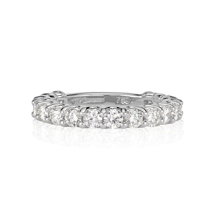 1.42ct Round Brilliant Cut Lab Diamond Band in 18k White Gold