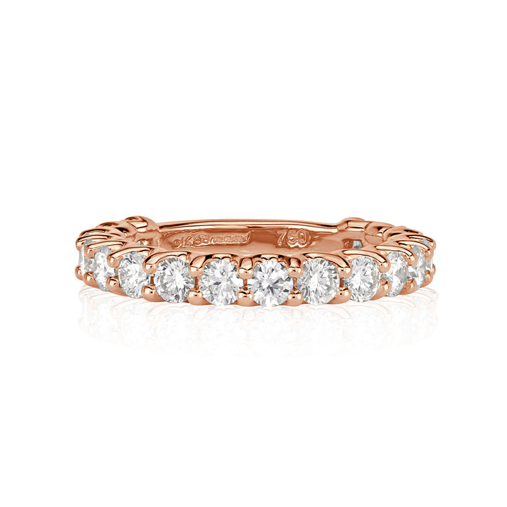 1.42ct Round Brilliant Cut Lab Diamond Band in 18k Rose Gold