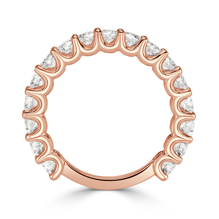 1.42ct Round Brilliant Cut Lab Diamond Band in 18k Rose Gold