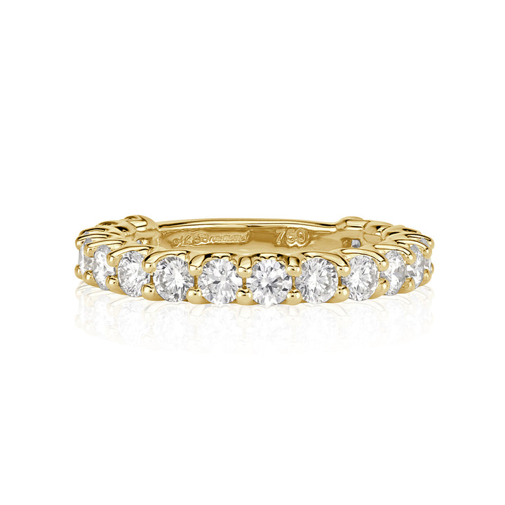 1.42ct Round Brilliant Cut Lab Diamond Band in 18k Yellow Gold