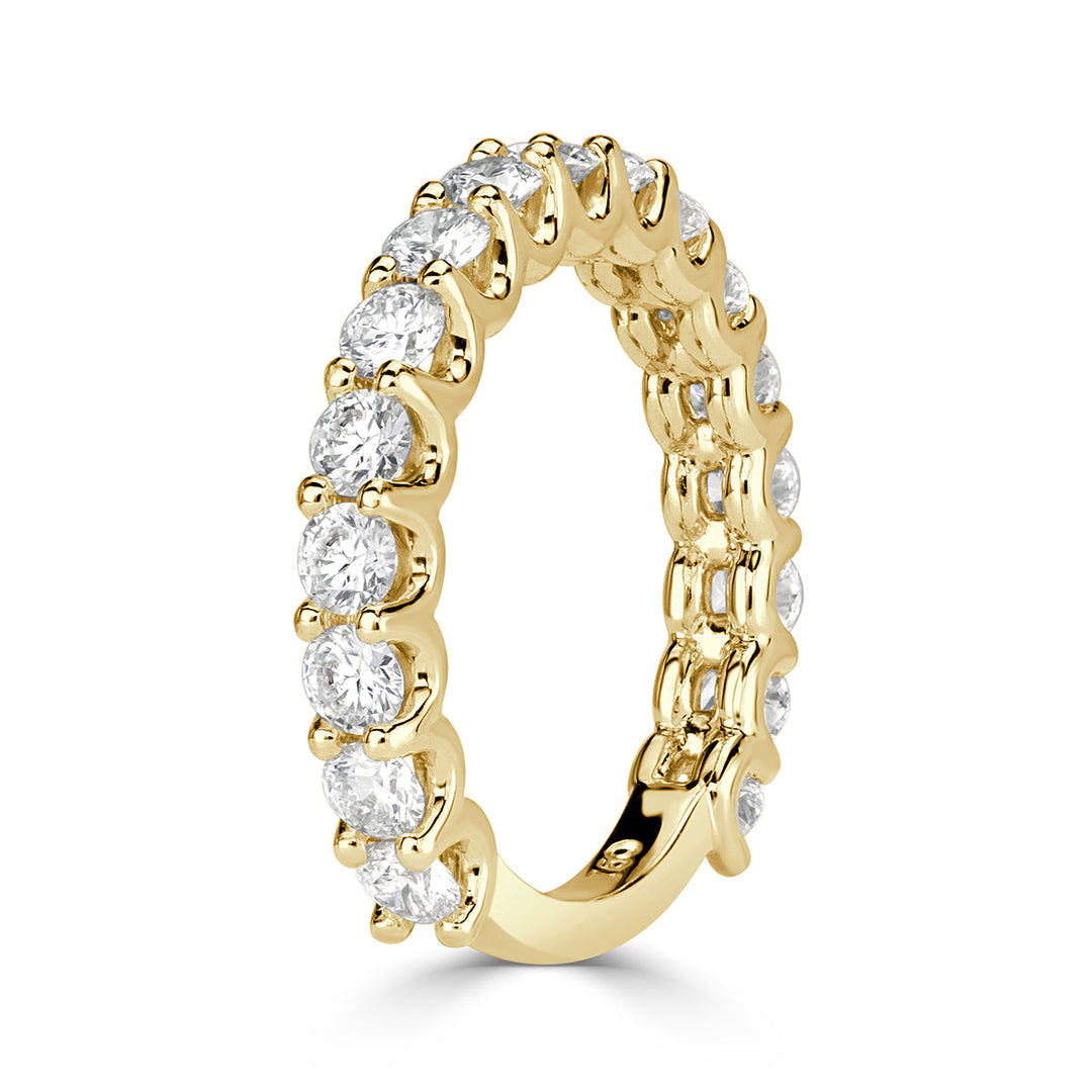 1.42ct Round Brilliant Cut Lab Diamond Band in 18k Yellow Gold