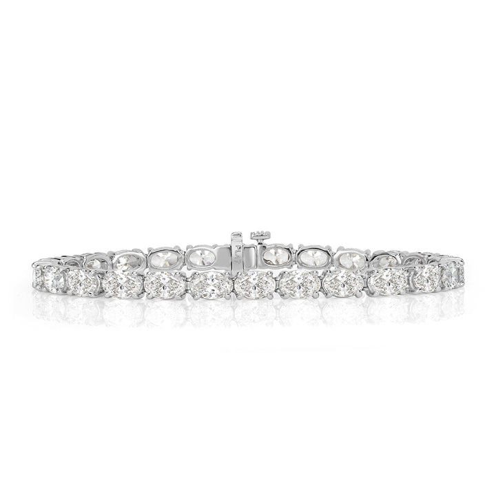 10.69ct Oval Cut Lab Diamond Tennis Bracelet in Platinum