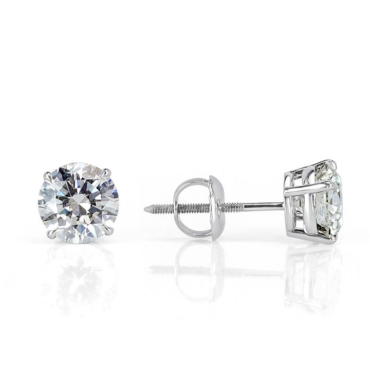 2.02ct Round Brilliant Cut Lab Diamond Stud Earrings in 18K White Gold