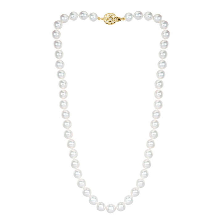 Japanese Akoya Pearl and Lab Diamond Necklace