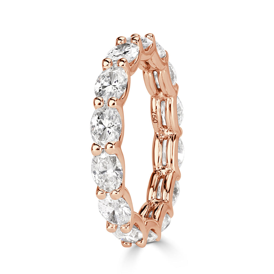 2.50ct Oval Cut Lab Diamond Eternity Band in 18k Rose Gold