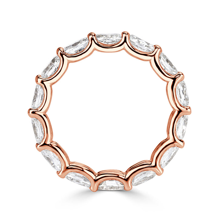 2.50ct Oval Cut Lab Diamond Eternity Band in 18k Rose Gold