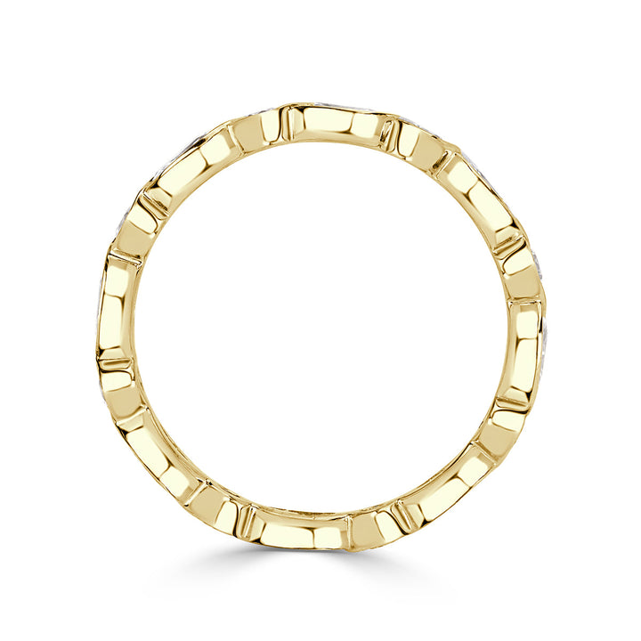 1.00ct Marquise and Round Brilliant Cut Lab Diamond Bezel Set Eternity Band in 18k Yellow Gold