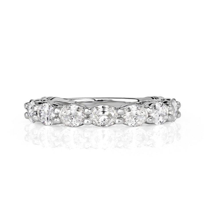 1.36ct Oval Cut Lab Diamond Wedding Band in Platinum