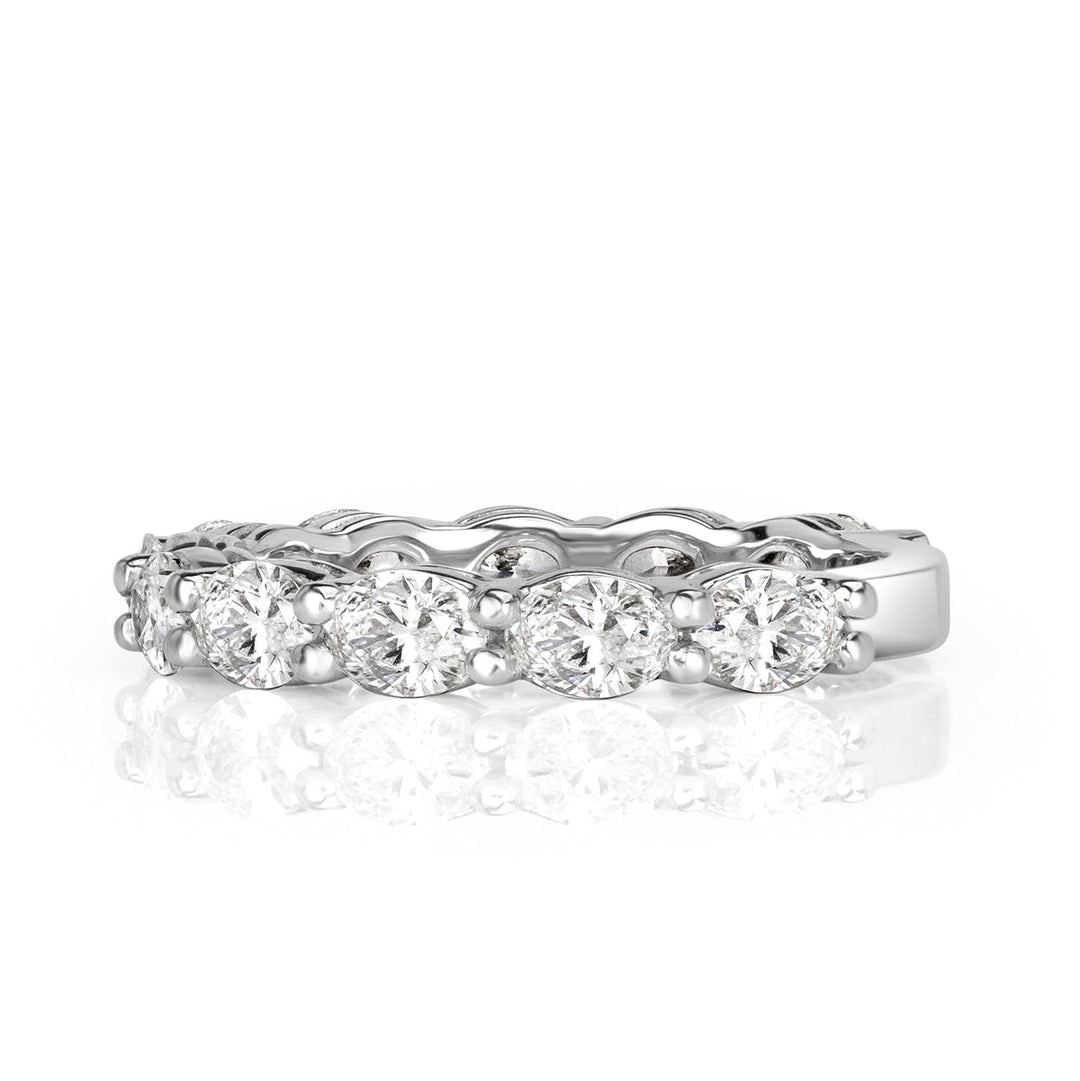 1.36ct Oval Cut Lab Diamond Wedding Band in Platinum