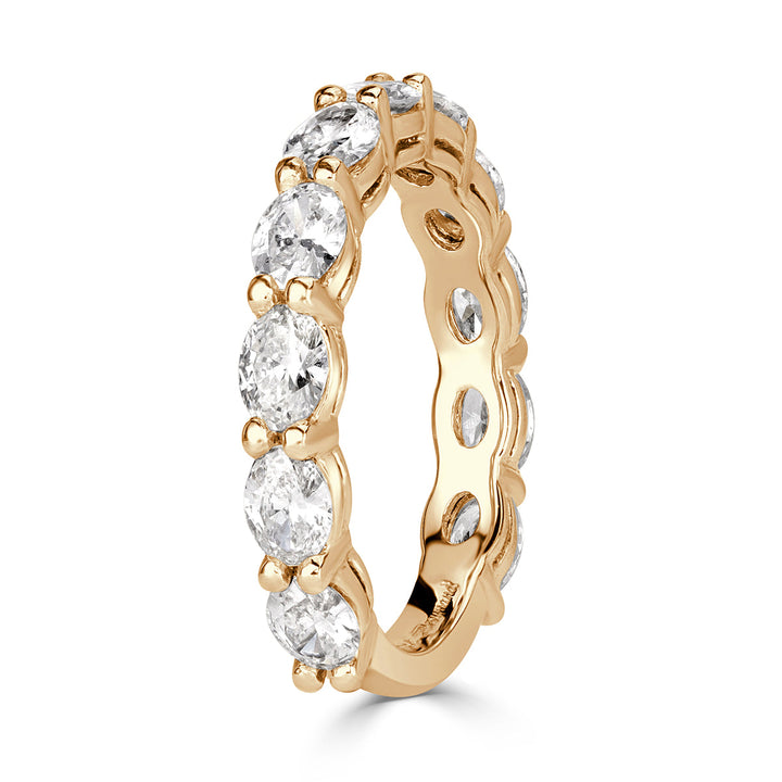 1.36ct Oval Cut Lab Diamond Wedding Band in 18k Champagne Yellow Gold