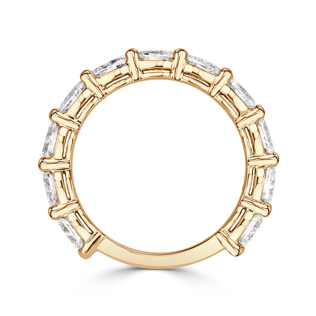 1.36ct Oval Cut Lab Diamond Wedding Band in 18k Champagne Yellow Gold