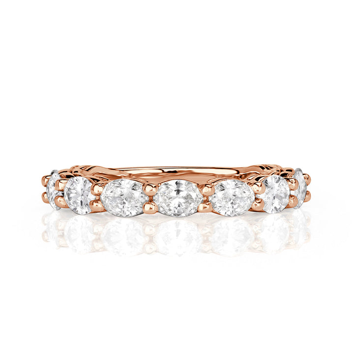 1.36ct Oval Cut Lab Diamond Wedding Band in 18k Rose Gold