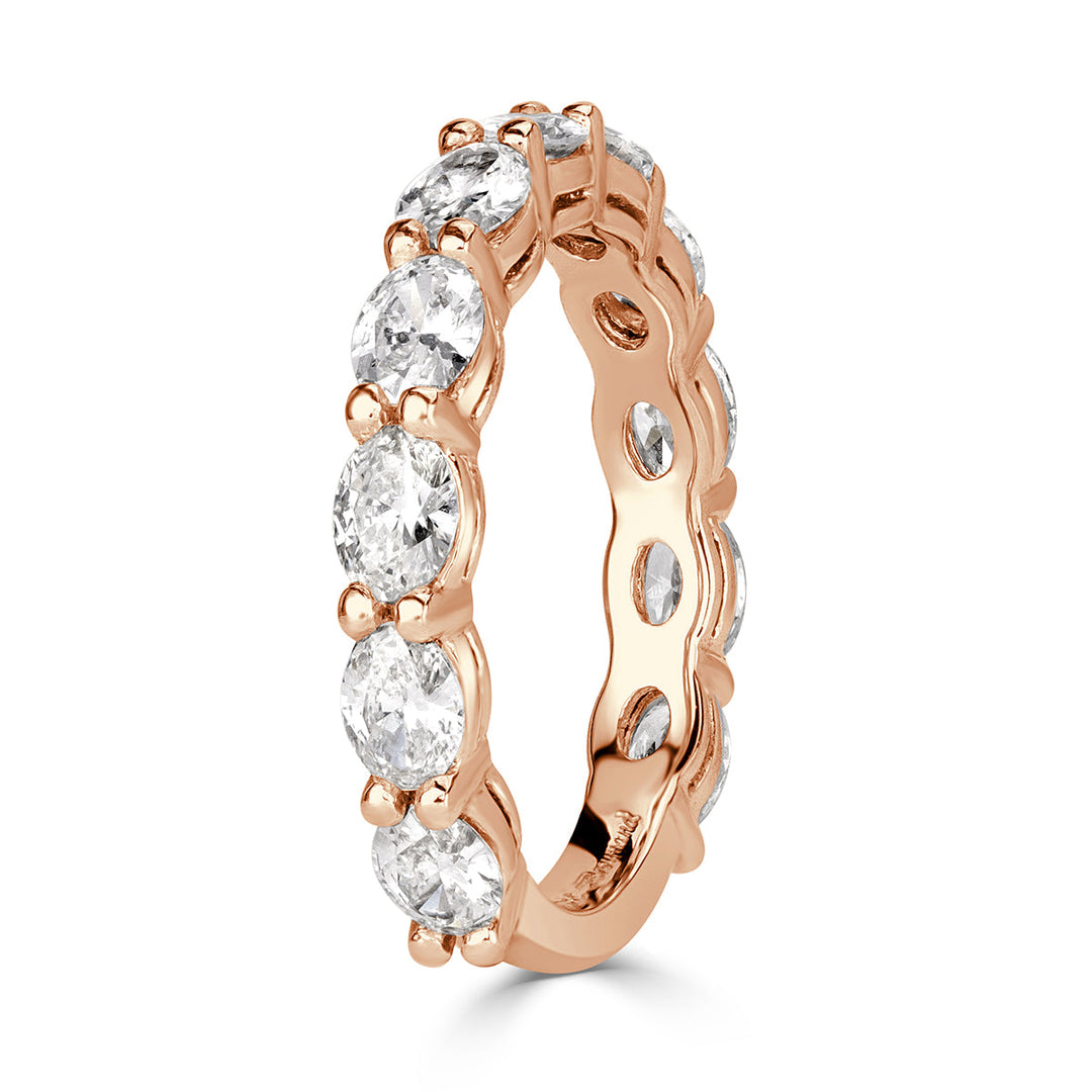 1.36ct Oval Cut Lab Diamond Wedding Band in 18k Rose Gold