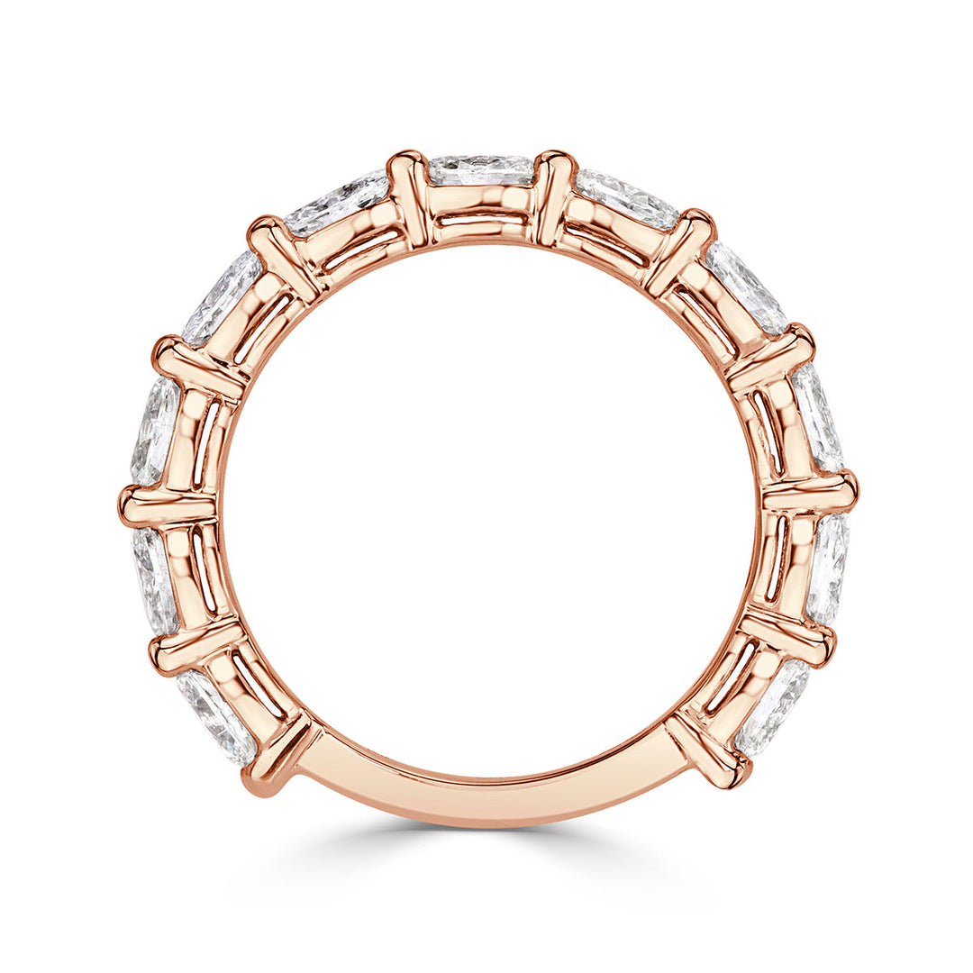 1.36ct Oval Cut Lab Diamond Wedding Band in 18k Rose Gold