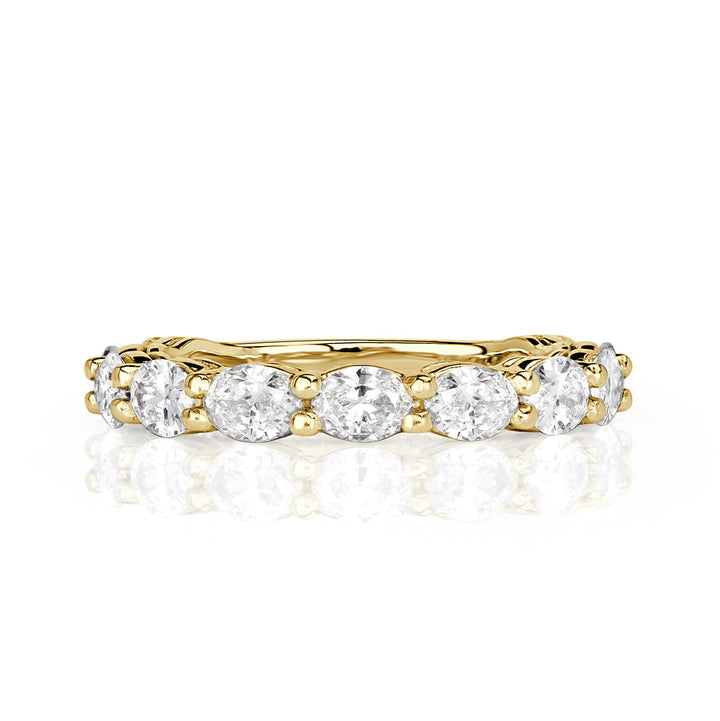 1.36ct Oval Cut Lab Diamond Wedding Band in 18k Yellow Gold