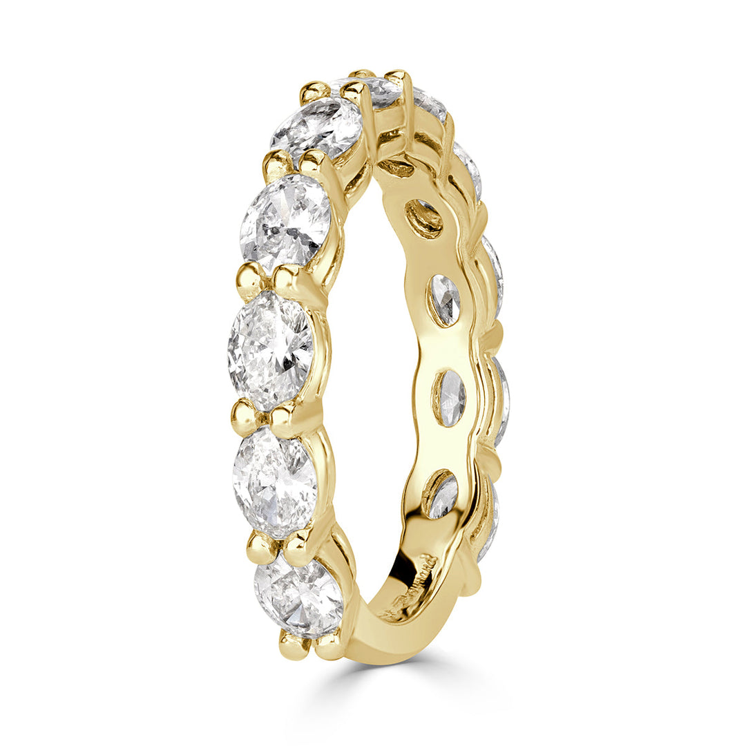 1.36ct Oval Cut Lab Diamond Wedding Band in 18k Yellow Gold