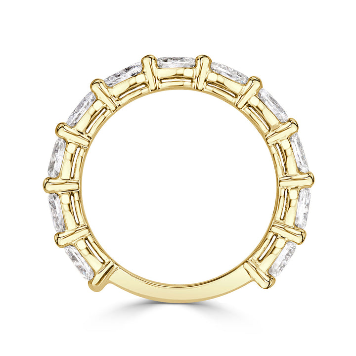 1.36ct Oval Cut Lab Diamond Wedding Band in 18k Yellow Gold