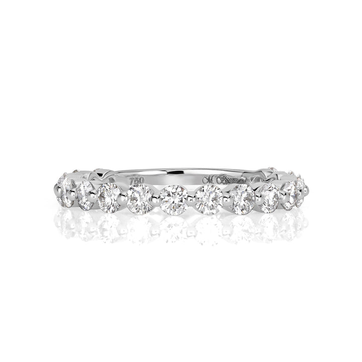 0.95ct Round Brilliant Cut Lab Diamond Wedding Band in 18k White Gold