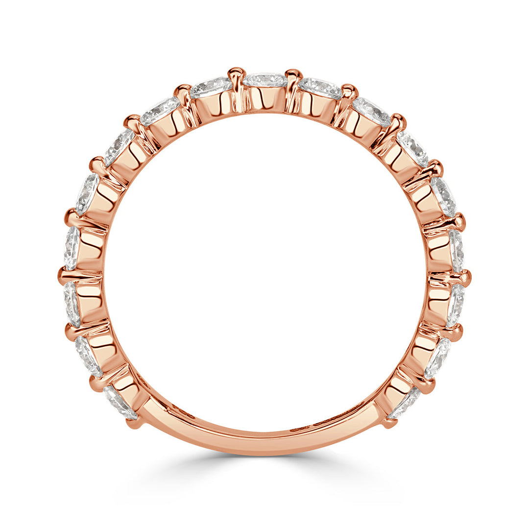 0.95ct Round Brilliant Cut Lab Diamond Wedding Band in 18k Rose Gold