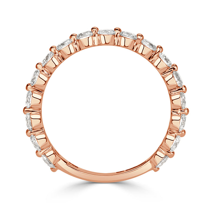 0.95ct Round Brilliant Cut Lab Diamond Wedding Band in 18k Rose Gold