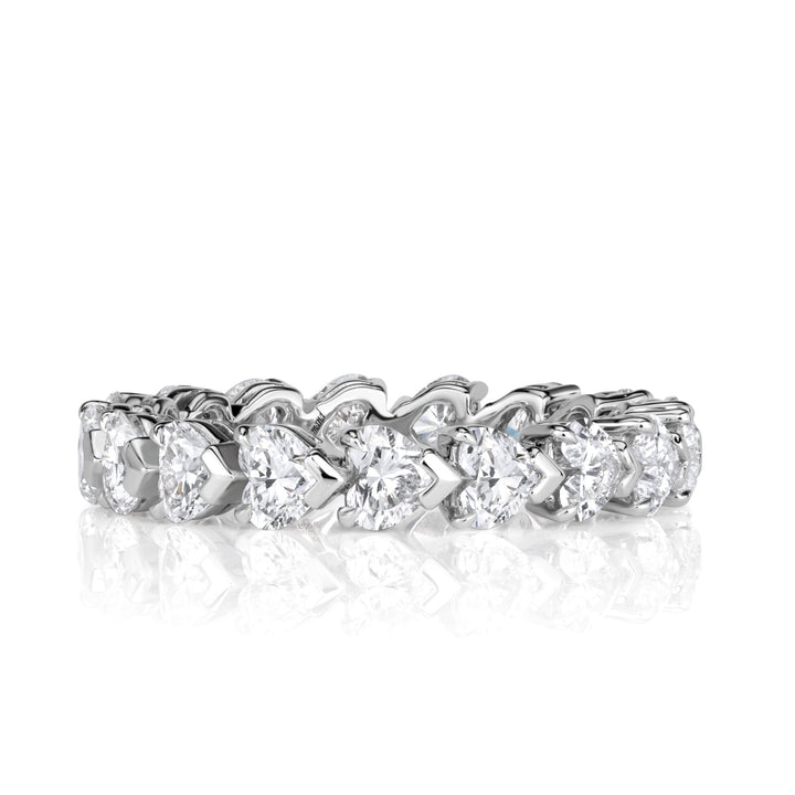 2.55ct Heart Shaped Lab Diamond Eternity Band in 18k White Gold