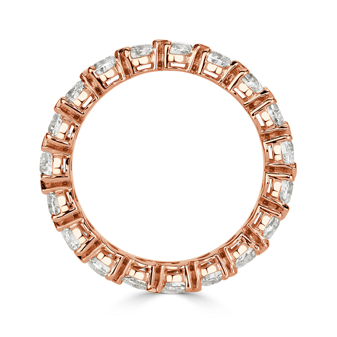 2.55ct Heart Shaped Lab Diamond Eternity Band in 18k Rose Gold