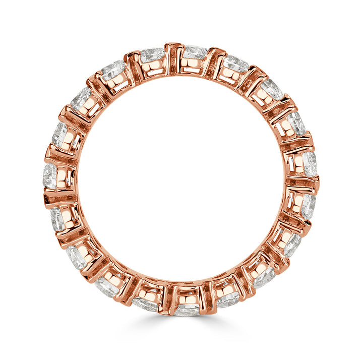 2.55ct Heart Shaped Lab Diamond Eternity Band in 18k Rose Gold