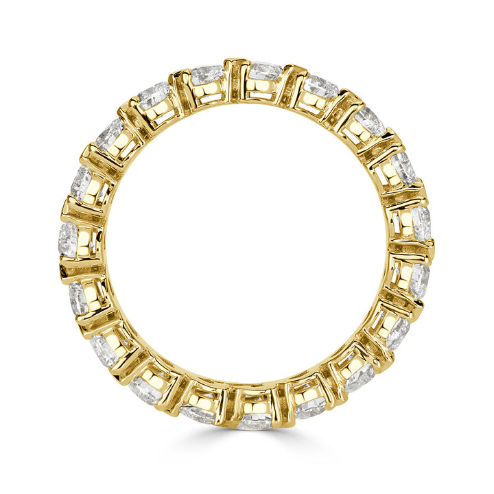 2.55ct Heart Shaped Lab Diamond Eternity Band in 18k Yellow Gold