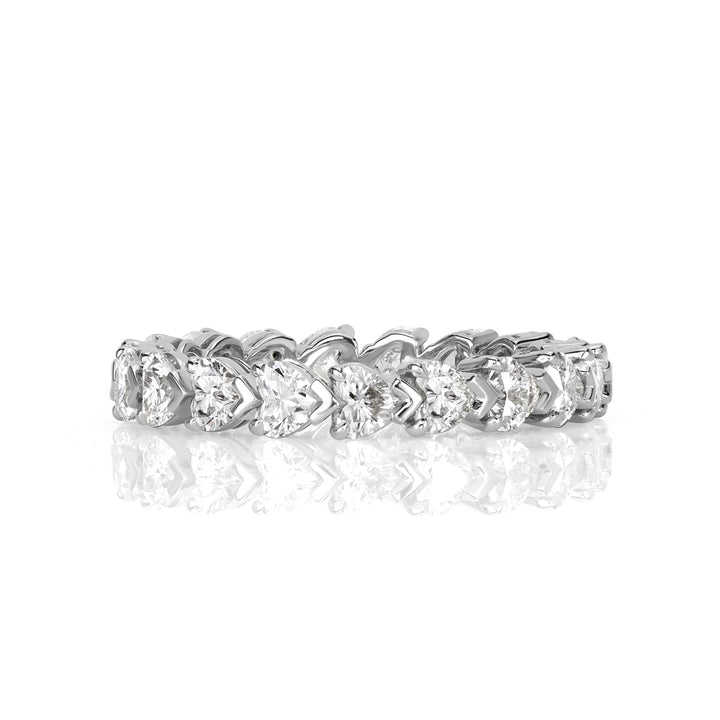 2.55ct Heart Shaped Lab Diamond Eternity Band in Platinum