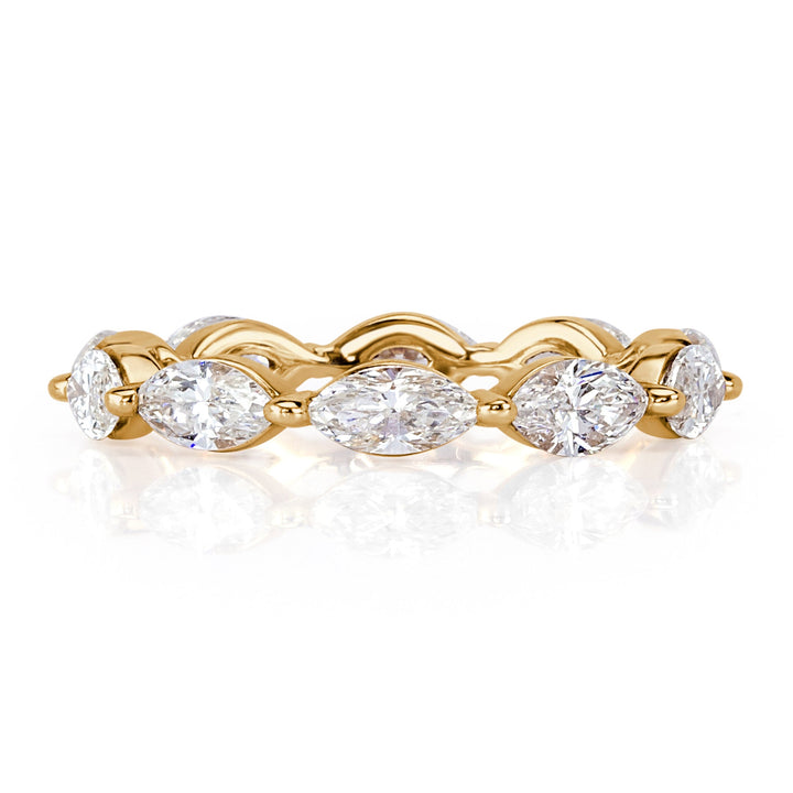 1.95ct Marquise Cut Lab Diamond Eternity Band in 18k Champagne Yellow Gold