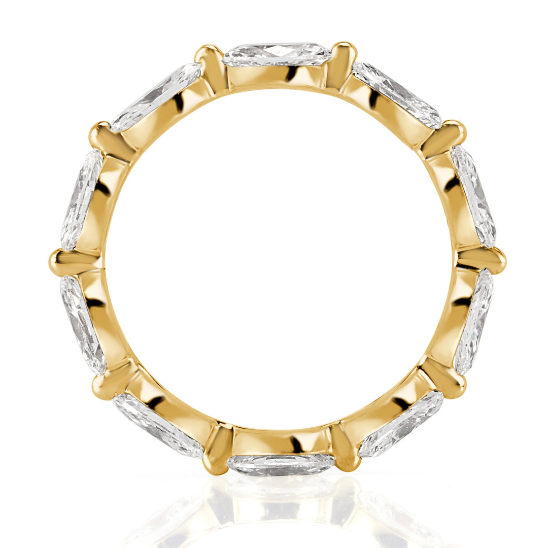 1.95ct Marquise Cut Lab Diamond Eternity Band in 18k Champagne Yellow Gold