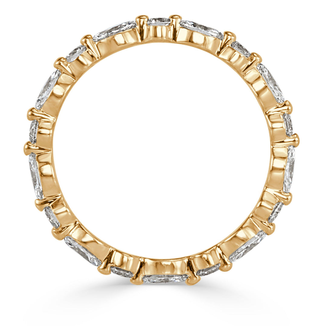 1.00ct Marquise and Round Brilliant Cut Lab Diamond Eternity Band in 18k Champagne Yellow Gold