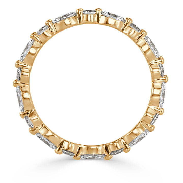 1.00ct Marquise and Round Brilliant Cut Lab Diamond Eternity Band in 18k Champagne Yellow Gold