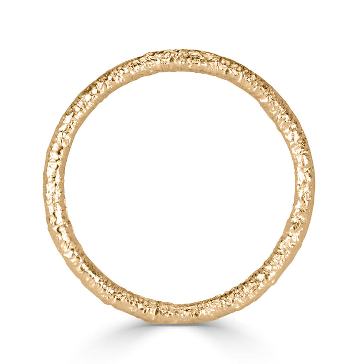 Handmade Textured Band in 18k Champagne Yellow Gold