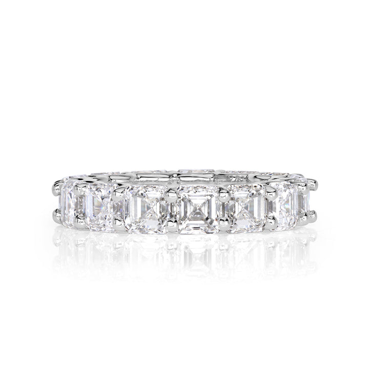 8.00ct Asscher Cut Lab Diamond Eternity Band in Platinum