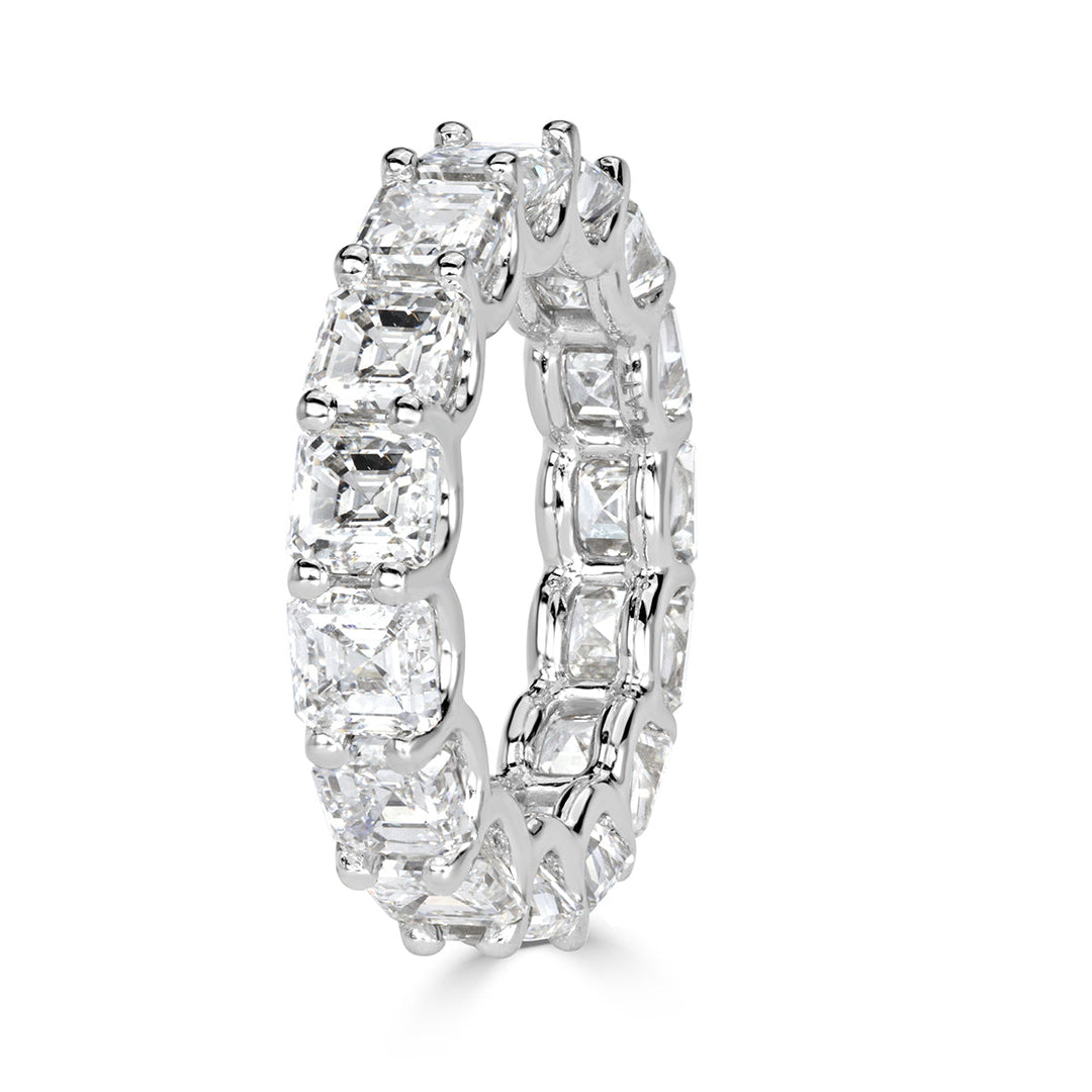 8.00ct Asscher Cut Lab Diamond Eternity Band in Platinum