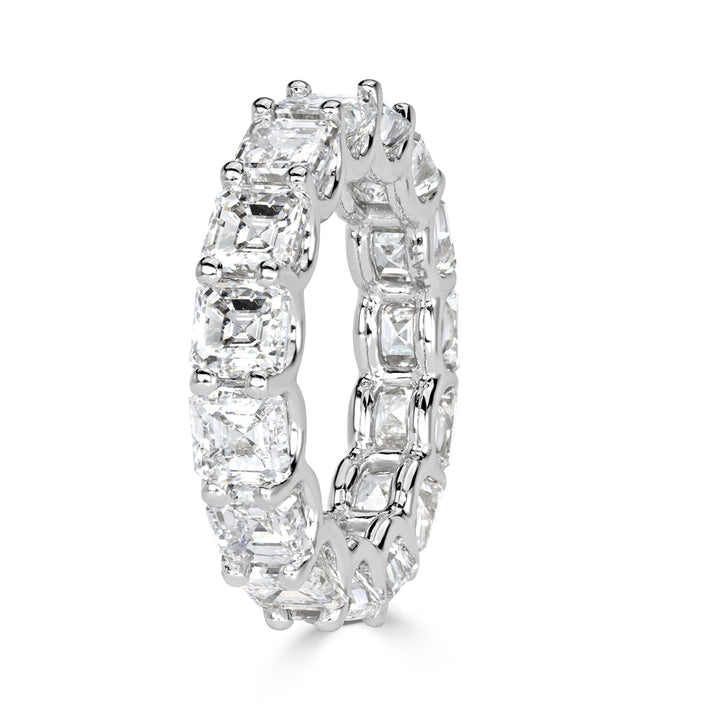 8.00ct Asscher Cut Lab Diamond Eternity Band in Platinum