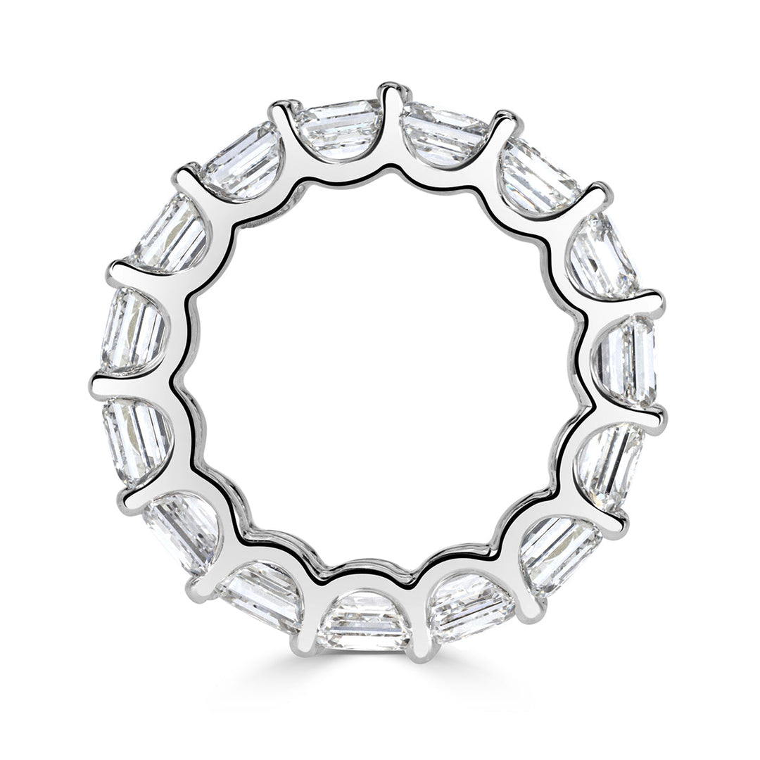 8.00ct Asscher Cut Lab Diamond Eternity Band in 18k White Gold