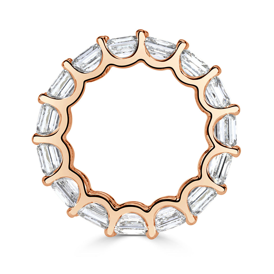 8.00ct Asscher Cut Lab Diamond Eternity Band in 18k Rose Gold