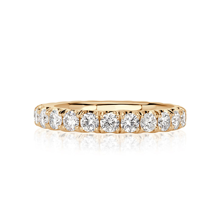 1.70ct Round Brilliant Cut Lab Diamond Eternity Band in 18k Champagne Yellow Gold