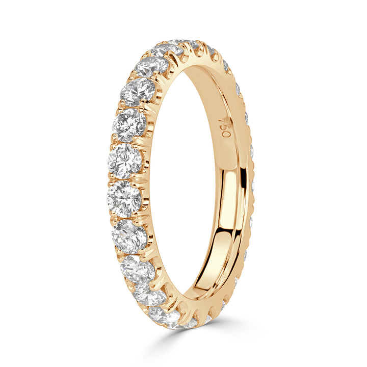 1.70ct Round Brilliant Cut Lab Diamond Eternity Band in 18k Champagne Yellow Gold