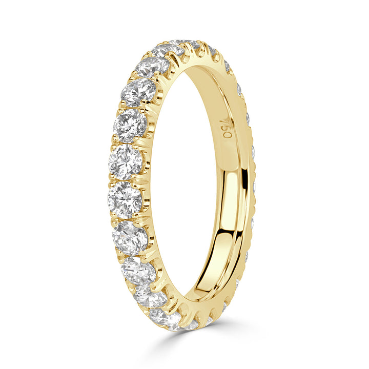 1.70ct Round Brilliant Cut Lab Diamond Eternity Band in 18k Yellow Gold