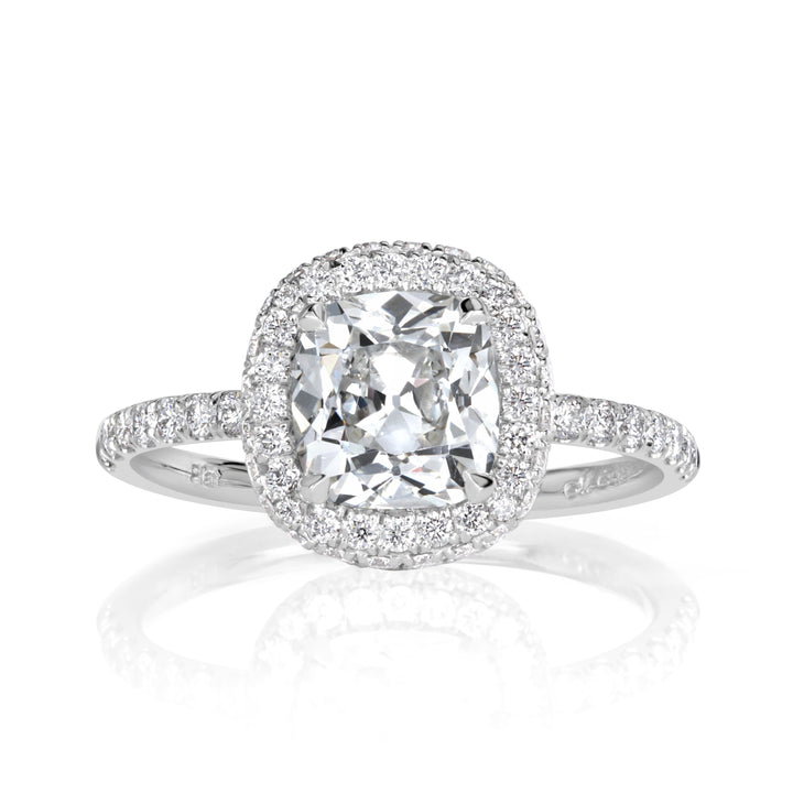 2.24ct Old Mine Cut Lab Diamond Engagement Ring