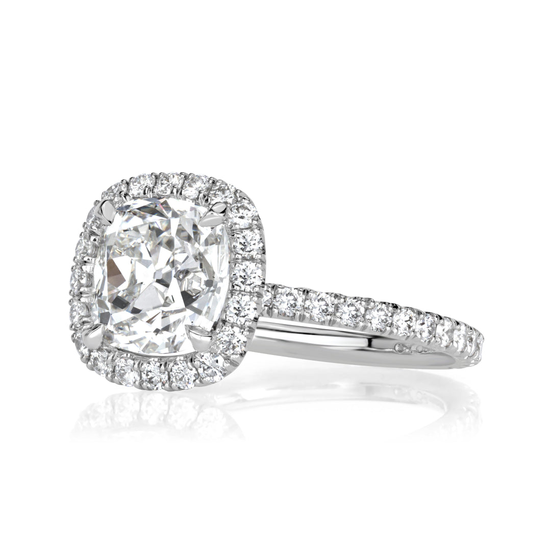 3.19ct Old Mine Cut Lab Diamond Engagement Ring