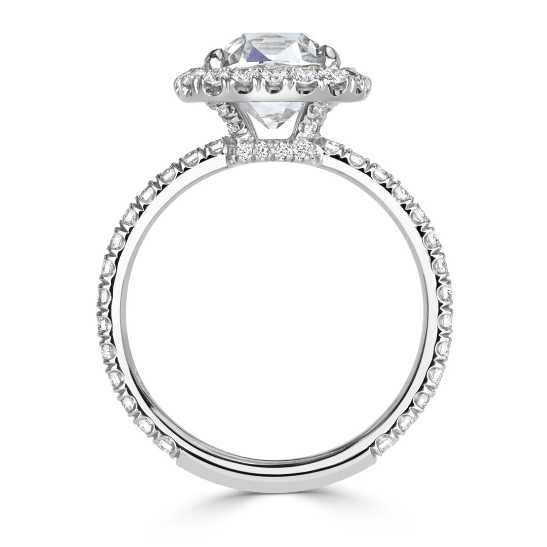 3.19ct Old Mine Cut Lab Diamond Engagement Ring