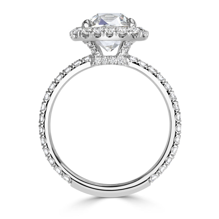 3.19ct Old Mine Cut Lab Diamond Engagement Ring