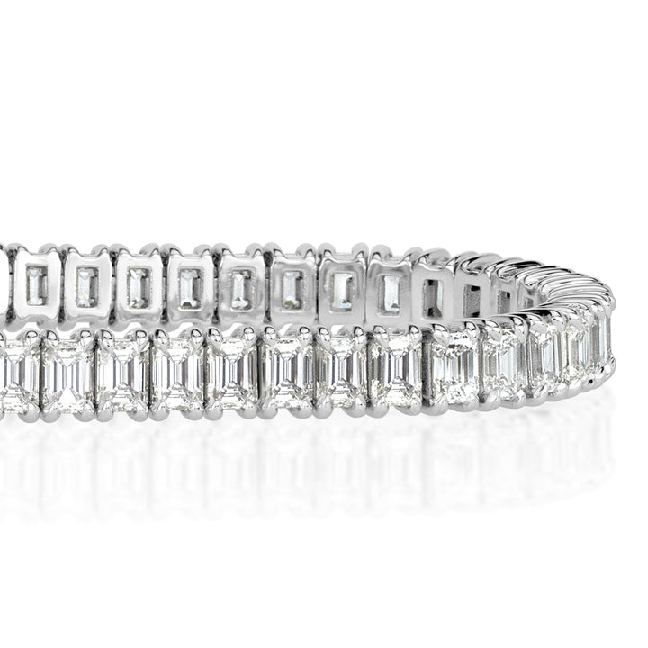 8.90ct Emerald Cut Lab Diamond Tennis Bracelet in 18k White Gold