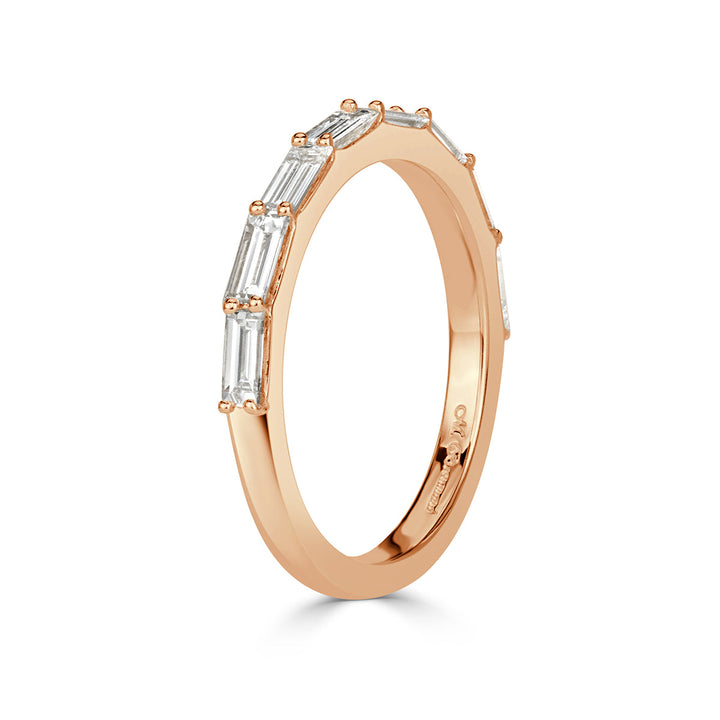 0.65ct Baguette Cut Lab Diamond Wedding Band in 18k Rose Gold