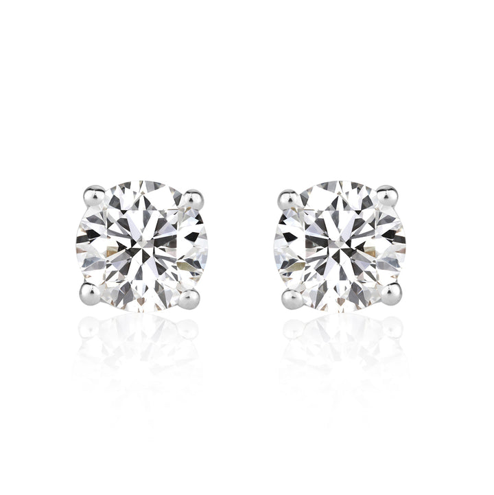 0.60ct Round Brilliant Cut Lab Diamond Stud Earrings in 18K White Gold