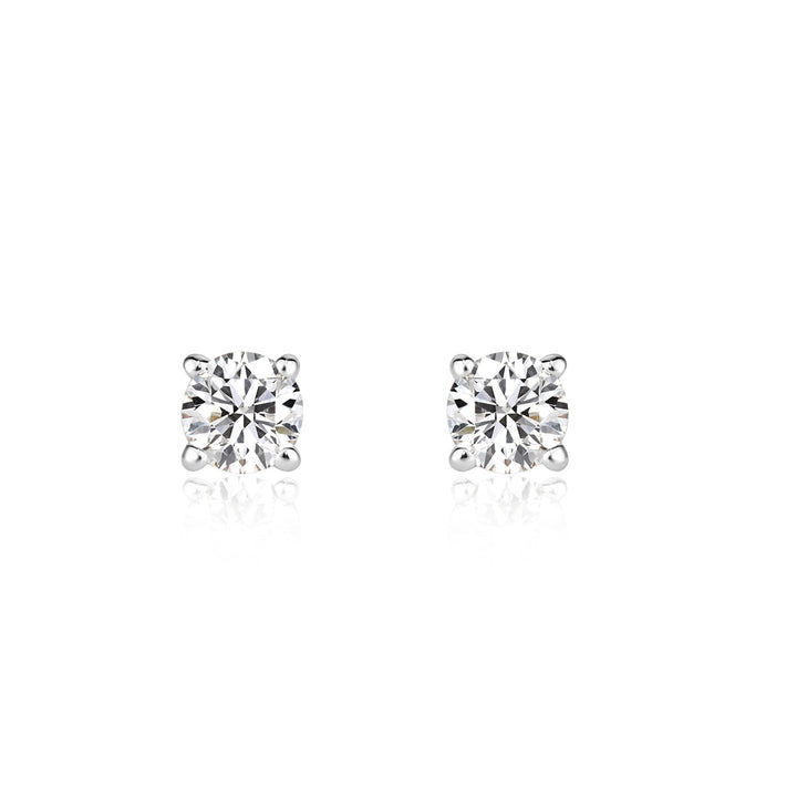 0.42ct Round Brilliant Cut Lab Diamond Stud Earrings in 18K White Gold